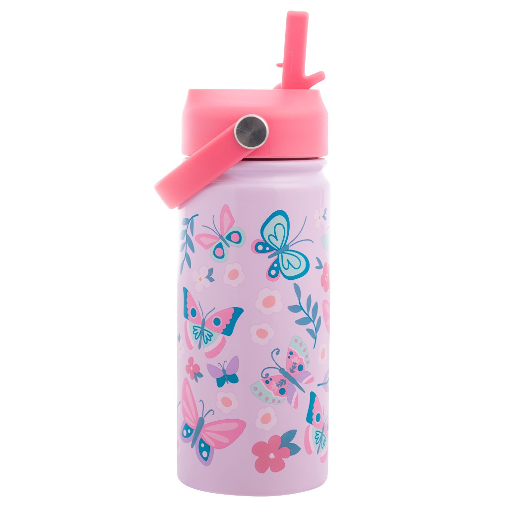 Stephen joseph กระติกน้ำเก็บอุณหภูมิ ยอดนิยมจากอเมริกา เก็บร้อนเย็นได้ Insulated Bottle with Handle BUTTERFLY (F25)