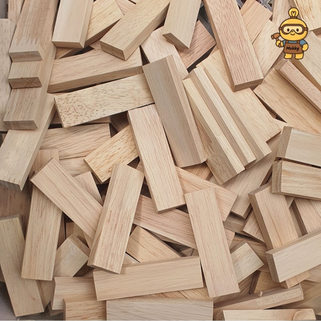 แผ่นป้ายไม้สี่เหลี่ยม DIY ขนาด 2x7 ซม. (ไม้ยางพาราแท้)