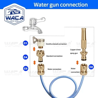 WACA ข้อต่อทองเหลือง ขนาด 1/2"(4หุน) 5/8"(5หุน) 3/4"(6หุน) อุปกรณ์ข้อต่อยาง ข้อต่อก๊อกน้ำ ข้อต่อสายยาง