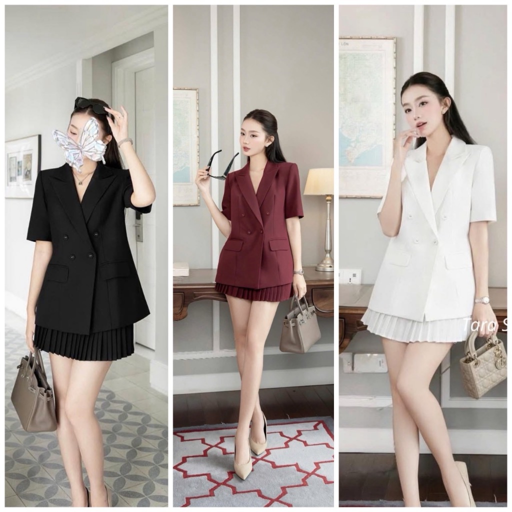 Tara Store ชุดเซท เสื้อ+กระโปรงจีบ ความเรียบง่ายและสุภาพ เป็นสไตล์ที่ไว้ใจได้เสมอ #G545