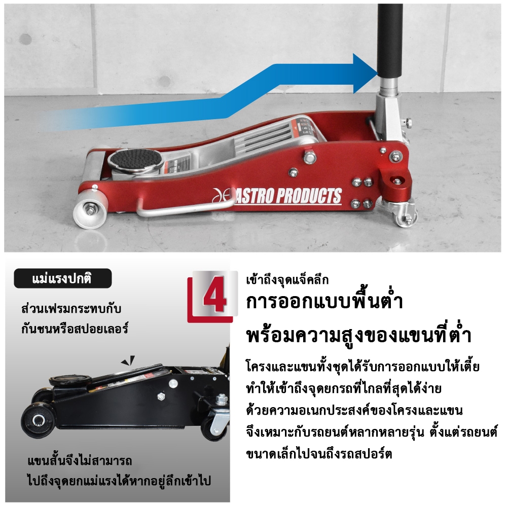 New Item แม่แรงยกรถอลูมิเนียม 3.0 ตัน GJ169 (3Ton (3000Kg) Aluminum Floor Jack) - รูปที่ 5
