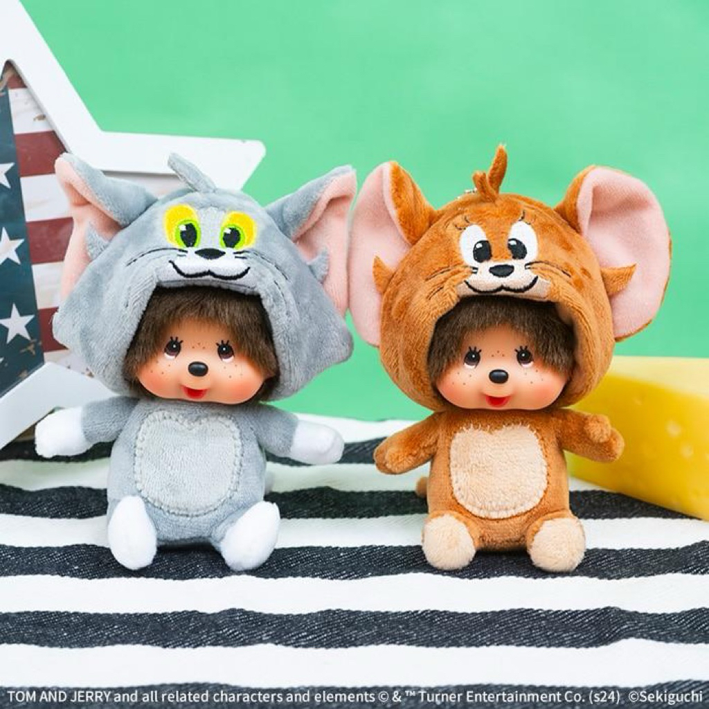 🐵พวงกุญแจ ตุ๊กตา Monchichi Monchhichi Tom&Jerry ม่อนชิ มอนชิชิ ม่อนชิชิ สินค้านำเข้าจากประเทศญี่ปุ่น