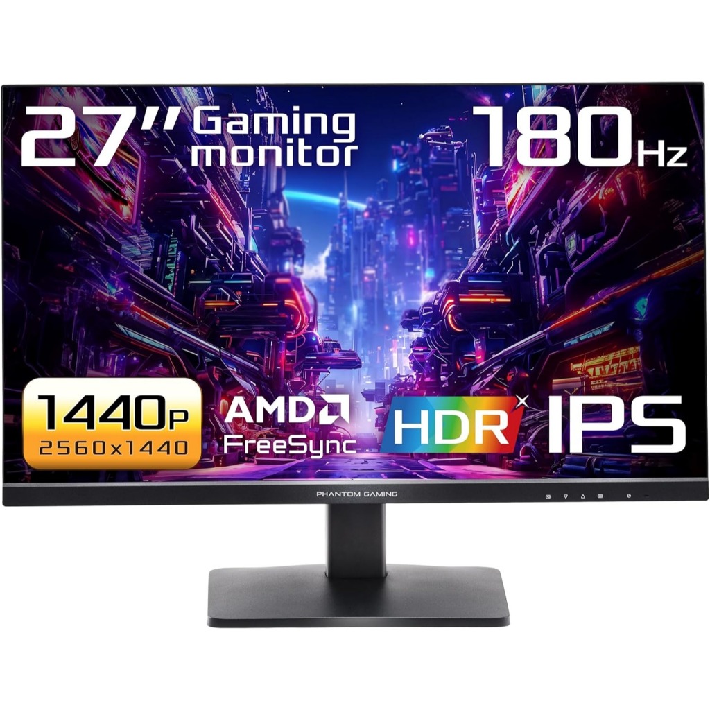 ASRock Phantom 2k Gaming Monitor  27" 180 Hz FreeSync 123% sRGB / 94% DCI-P3 PG27QFT1B