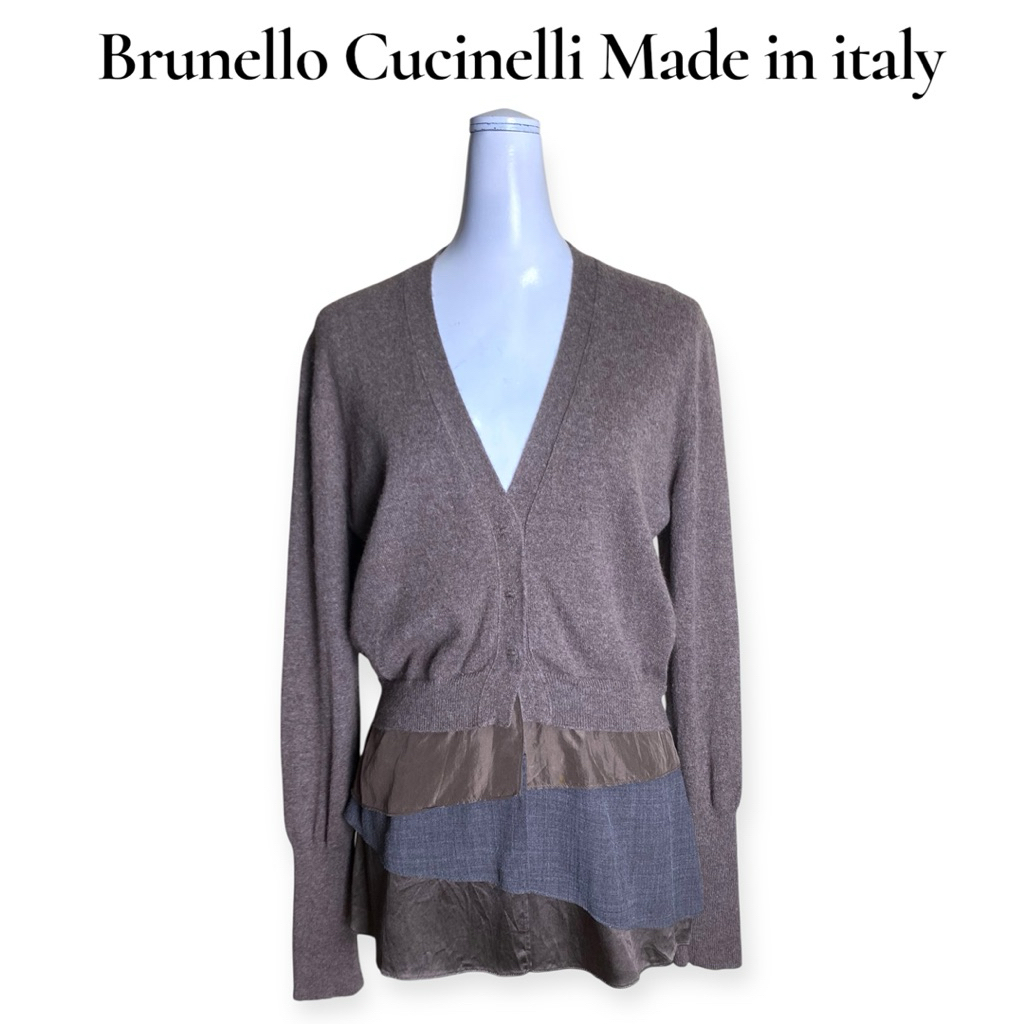 Brunello Cucinelli Rare เสื้อคาร์ดิแกนแคชเมียร์ต่อชาย 3 ชั้น