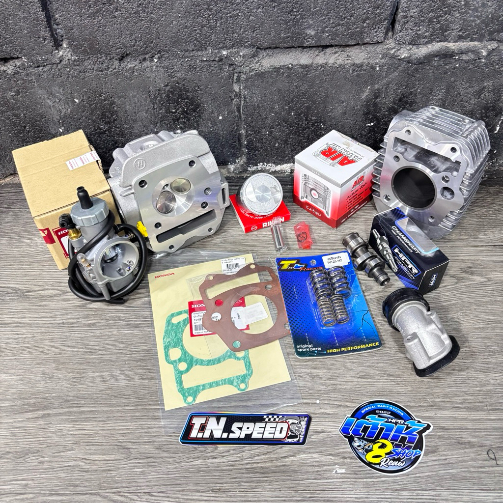 ชุดฝาเสื้อลูกสูบ Wave125 ใส่ได้กับเวฟ125คาบูทุกรุ่น/ดรีม125ทุกรุ่น ลูก53/54/56/57/59/60/61/62