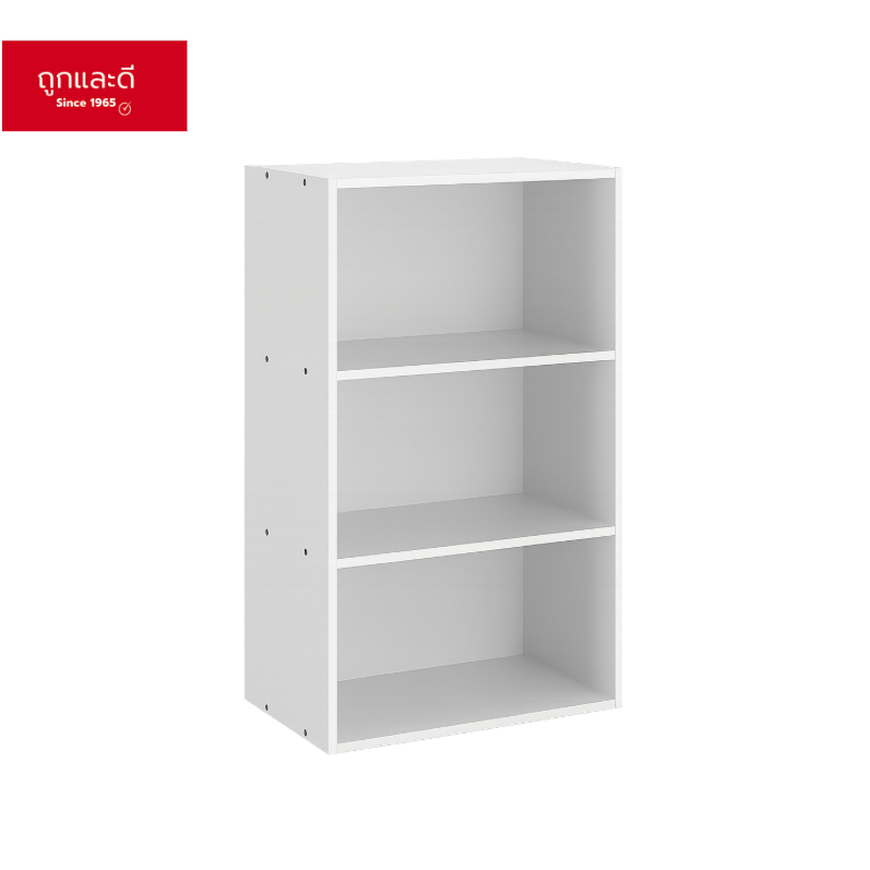 Took Lae Dee ชั้นวางหนังสือ ชั้นวางอเนกประสงค์ 3 ชั้น ดีไซน์มินิมอล เก็บของได้หลากหลาย โครงสร้างไม้พรีเมี่ยม