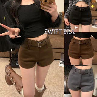 🌸Swift Bra🌸Jennie short pants กางเกงขาสั้น กระเป๋าเหลี่ยม ซิปหน้า กางเกงขาสั้นสำหรับผู้หญิง