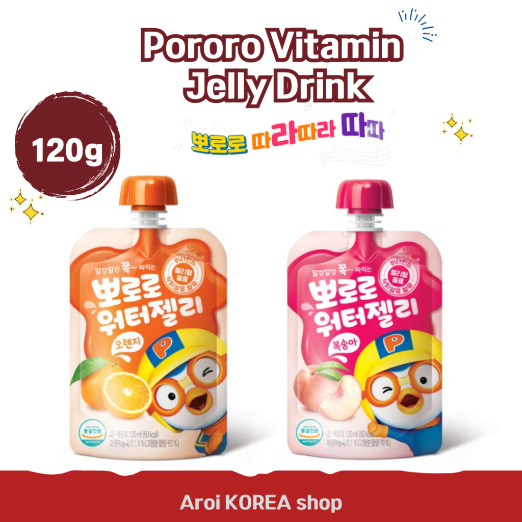 Pororo Water Jelly Drink  น้ำผลไม้เจลลี่ รสส้ม  พีช องุ่น  뽀로로