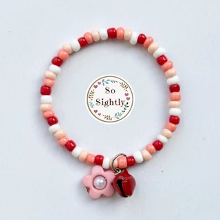 No.8 สร้อยคอสัตว์เลี้ยงขนาดเล็ก แต่งลูกปัดดอกไม้สีสดใส น่ารักมาก ปลอกคอสำหรับลูกแมว/กระรอก/ชูก้า/กระต่าย