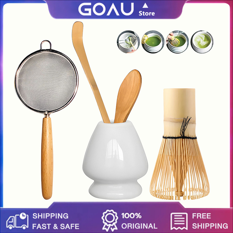 Premium Matcha Whisk Set ชุดชงชาเซรามิค อุปกรณ์ชงมัทฉะ อุปกรณ์ชงชาเขียว แปรงชงชาไม้ไผ่ ของขวัญ แปรงชงชา