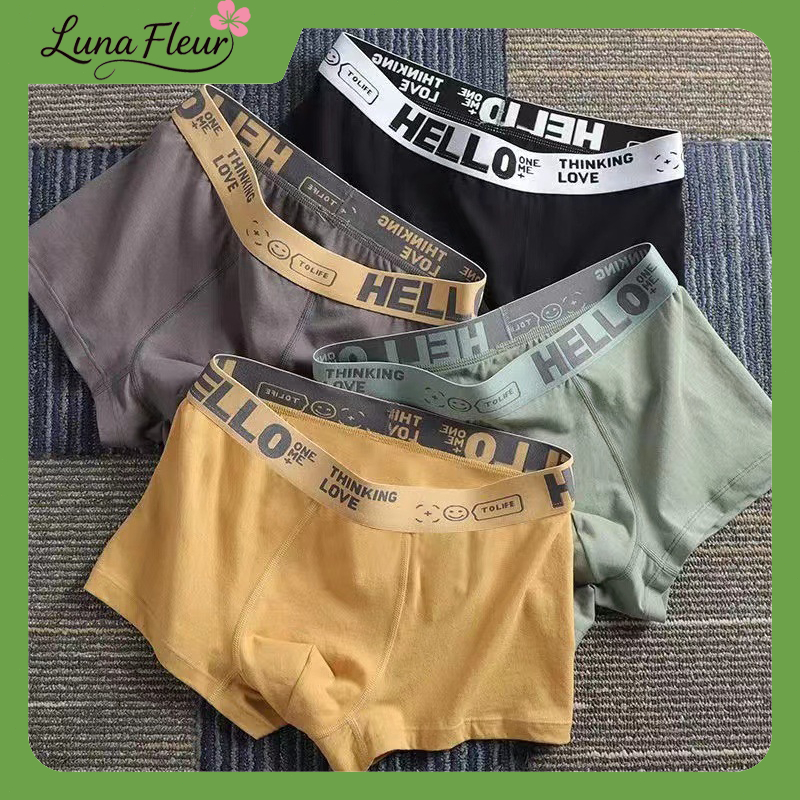 【ยกแพ็ค1/4ตัว】กางเกงในผู้ชายขาสั้น กางเกงในบ็อกเซอร์ Boxer เนื้อผ้านิ่ม สวมใส่สบาย ระบายอากาศได้ดี Size L-4XL