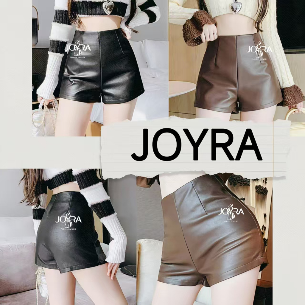 พร้อมส่ง กางเกงหนัง ขาสั้น รัดรูป เอวสูง แฟชั่นสไตล์สาวเท่ เสื้อผ้า Clothing