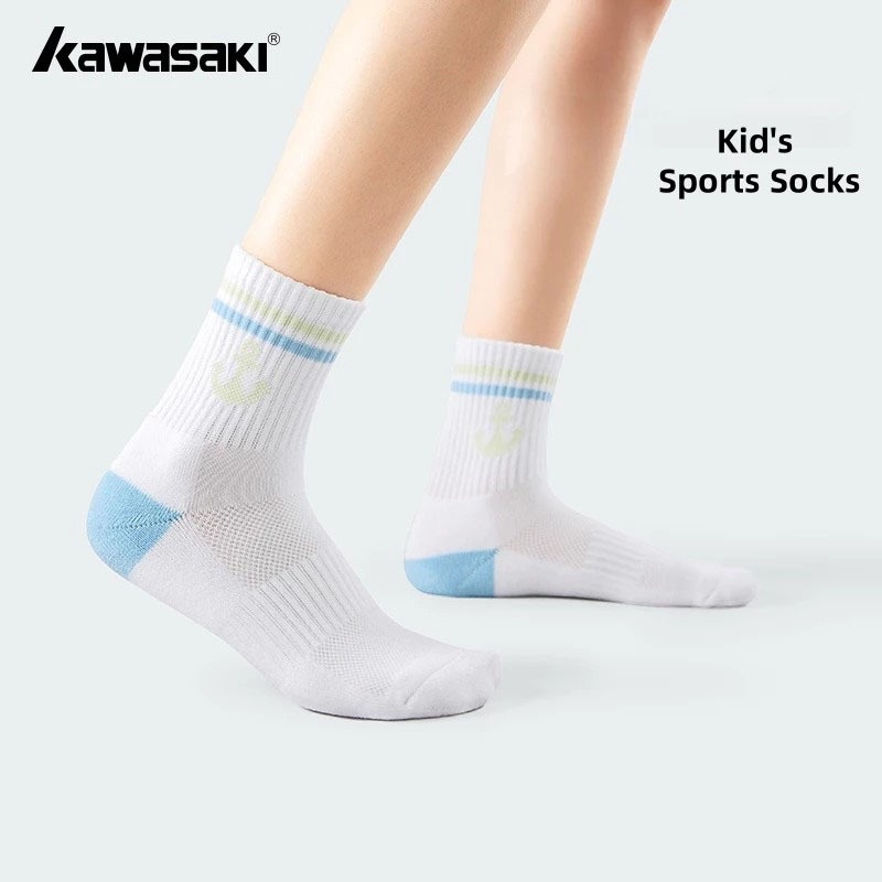 KAWASAKI ถุงเท้าแบดมินตันคาวาซากิ รุ่น K1F00-C6605  (ชนิดหนาพิเศษ)(ถุงเท้ากีฬาเด็ก)