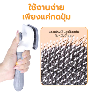 Petus แปรงหวีขน แปรงขนสัตว์เลี้ยง แปรงรูดขน มีปุ่มดันออก มีหมุดไม่ทำให้เจ็บขณะใช้งาน
