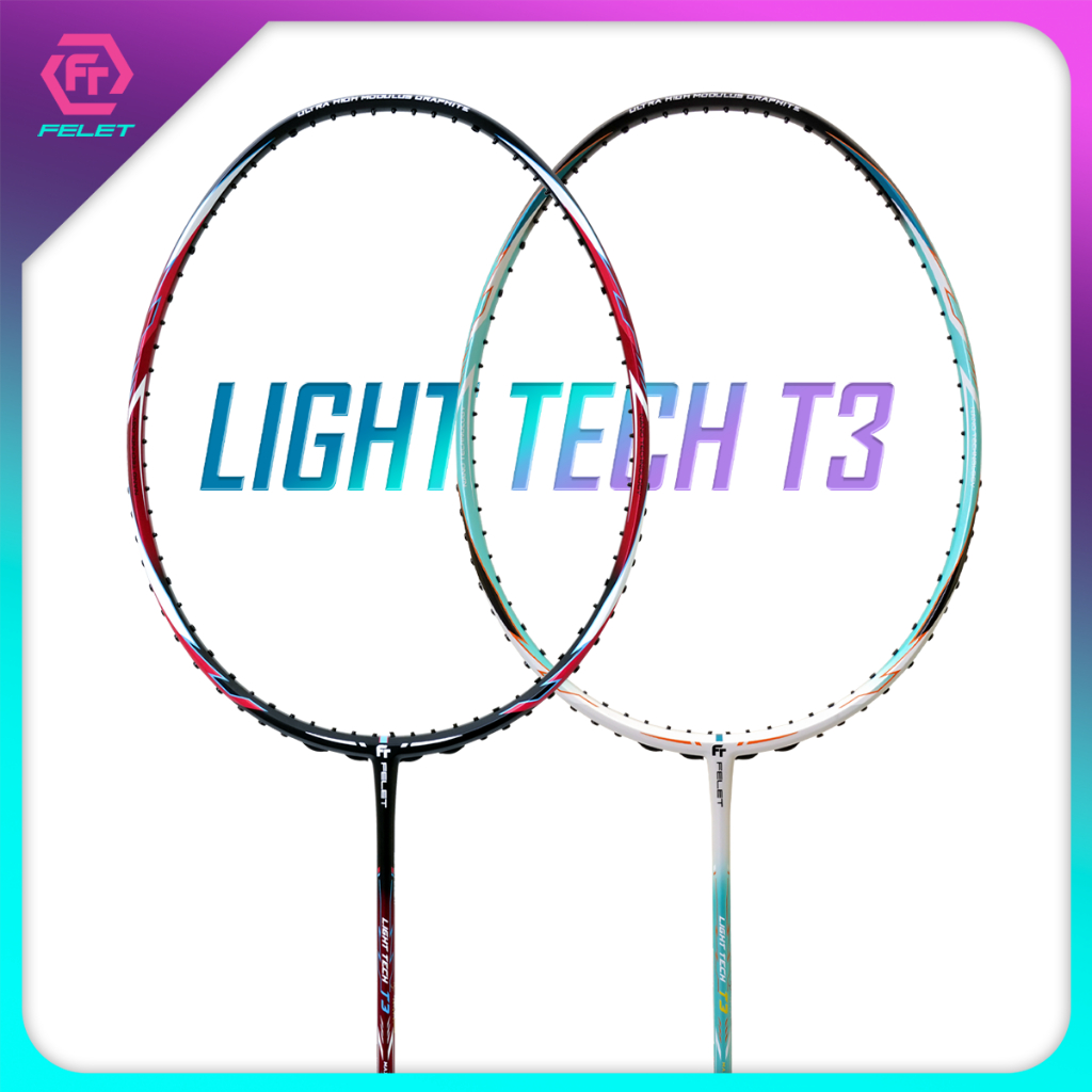 FELET ไม้แบดมินตัน รุ่น LIGHT TECH T3 (5U) แถมเอ็น คละสี + ซองหนัง