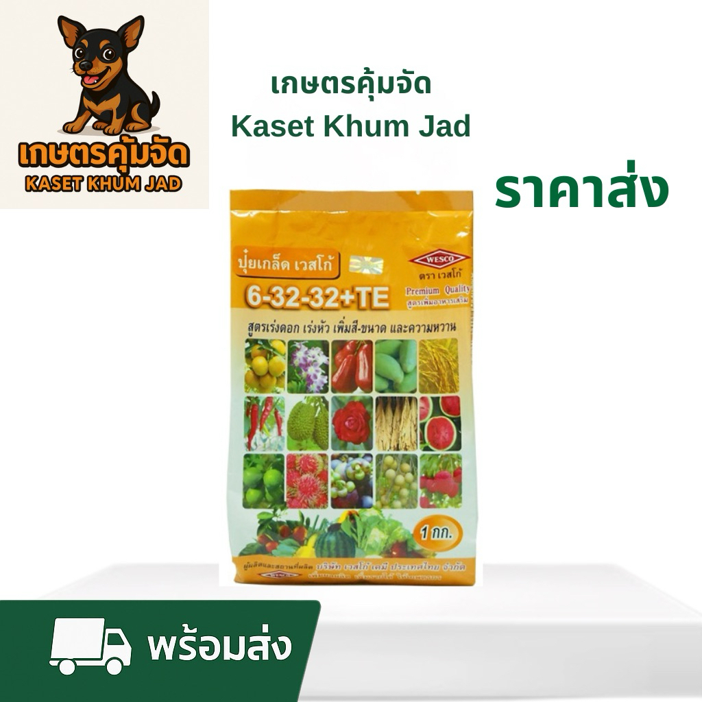 เวสโก้ 6-32-32+TE 1 กก. – สูตรเร่งดอก-เพิ่มสี-เพิ่มหวาน