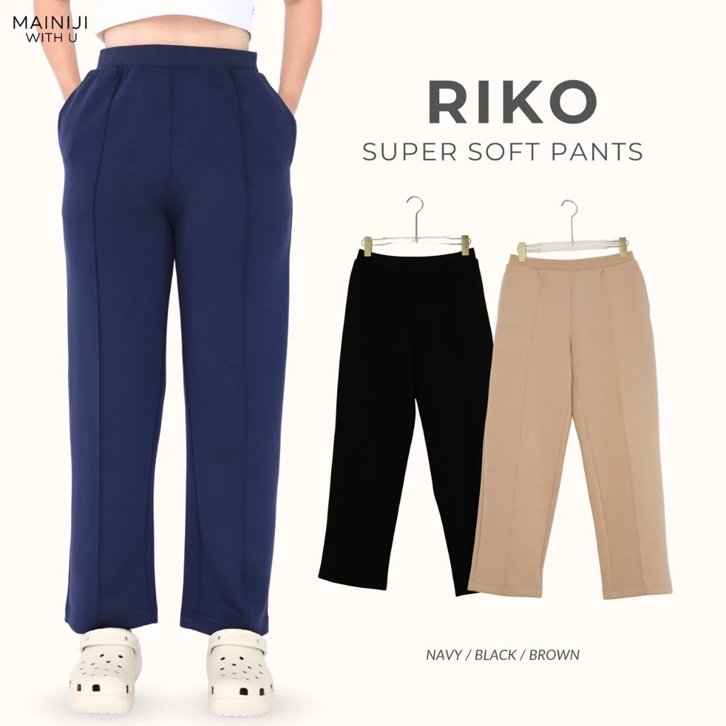 Riko - Super Soft Pants ริโกะซูเปอร์ซอฟ กางเกงขายาวทรงตรงผ้าสเวตเกรดพรีเมี่ยม เนื้อนุ่มเด้ง ยืดหยุ่นสูงลุกนั่งสะดวก