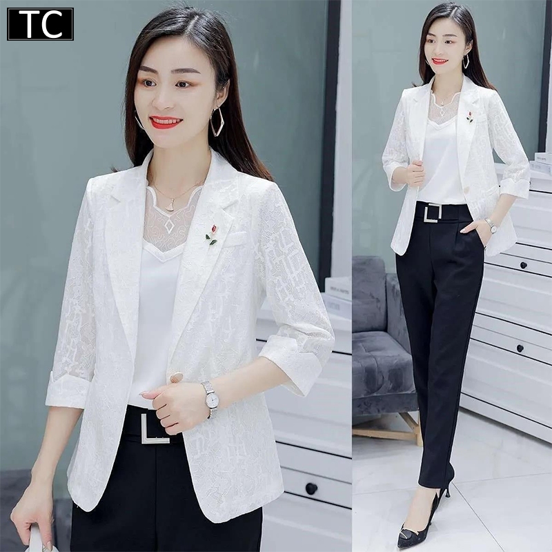 TC เสื้อคลุมสูท เสื้อคลุมใส่ทำงาน แจ็คเก็ต เสื้อคลุมเบลเซอร์สูทเกาหลี New Fashion women's รุ่น2843