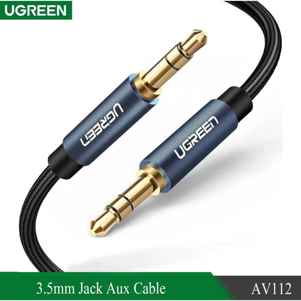 พร้อมส่ง UGREEN สายAUX 3.5mm Cable Male to Male AUX Stereo Professional HiFi สายยาว 1.5m/3m/5m รุ่น AV119