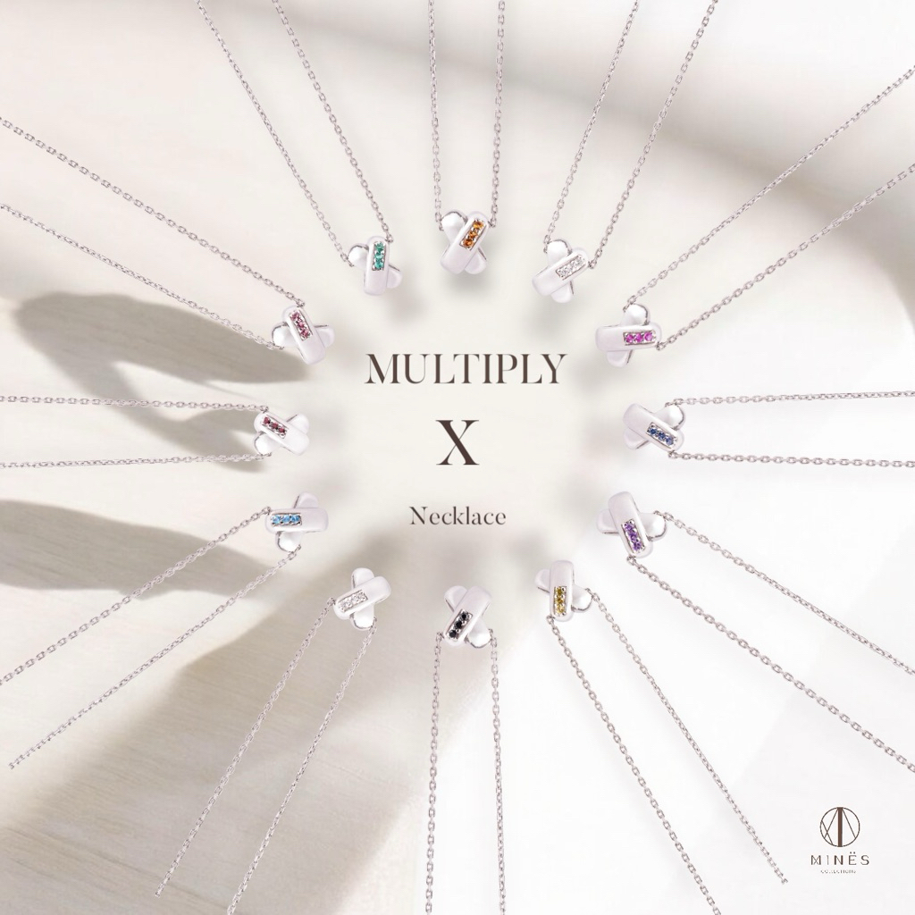 MINES(พร้อมส่ง) สร้อยคอ ✦พลอยประจำวันเกิด✦  รุ่น MULTIPLY X