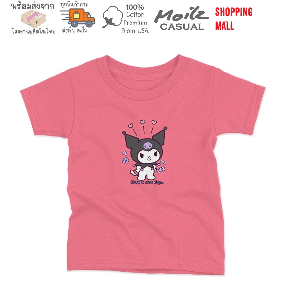 Moilz Casual พร้อมส่ง kuromi 4 Hello Kitty เสื้อเด็ก ผ้านุ่ม คุโรมิ ซานริโอ้
