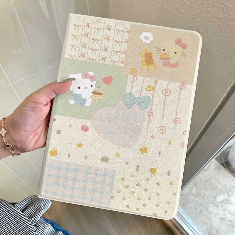 🌻24 ชั่วโมง🌻case iPad Hello Kitty มีที่ใส่ปากกา Gen12 Air8 Air6 วัสดุTPU for iPad Air4 Gen10 Mini6