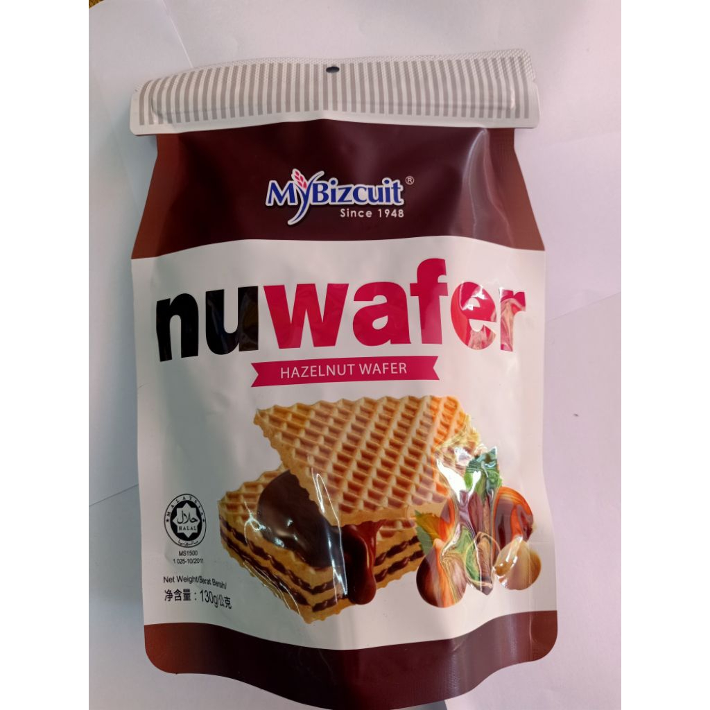 nuwafer เวเฟอร์กรอบรสช็อกโกแลตผสม เฮเซลนัท