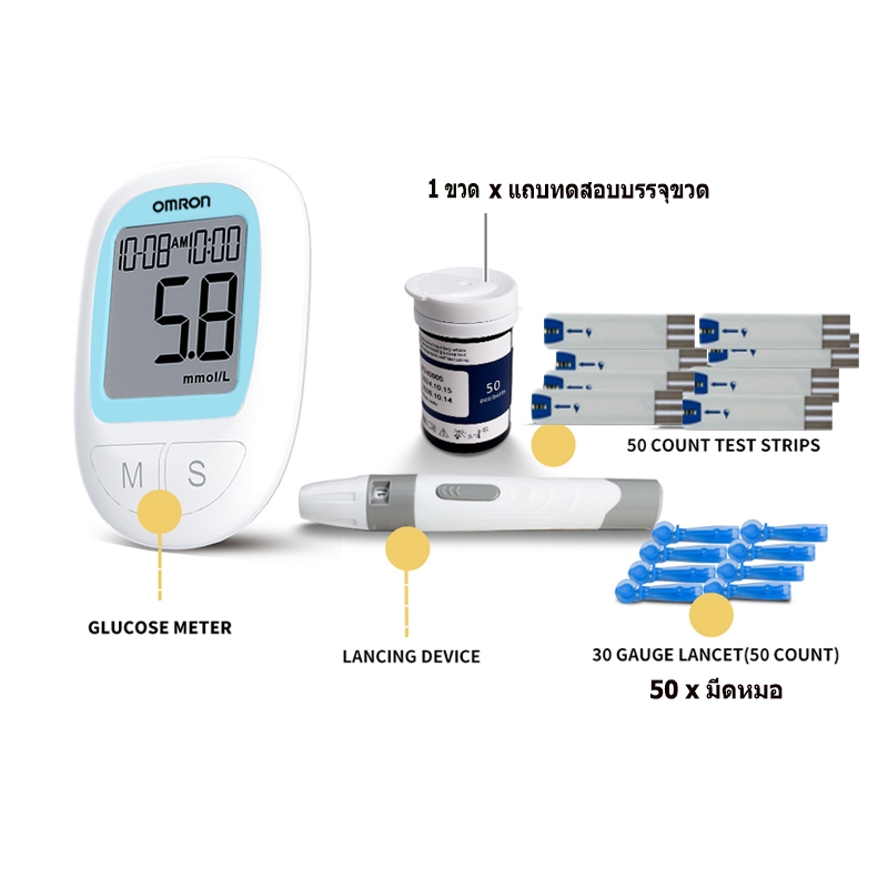 Diabetes Testing Supplies: Blood Sugar Monitor Machine M-503, Glucose Meter Kit with Test Strips, Lancets, and Lancet - รูปที่ 3