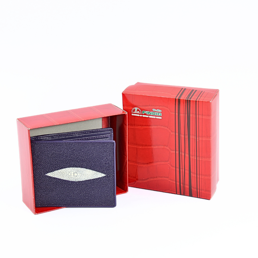 Udomagg&Findig อุดมเอก ฟินดิจ  กระเป๋าสตางค์หนังแท้ปลากระเบน ใบสั้น2พับ:รหัส AF080