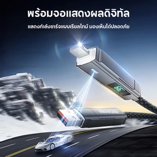 MeeGoo สายชาร์จ USB C 4 in 1 พร้อมจอแสดงผลวัตต์ สายชาร์จแบบแบนถักไนลอน 65W พร้อมซิงค์ข้อมูล สายชาร์จ USB /Type C/ L