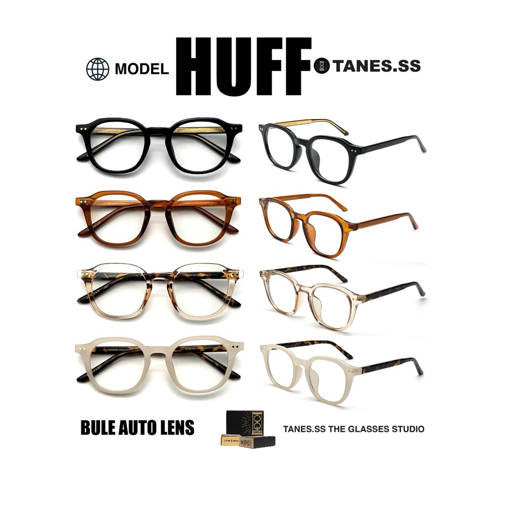 TANES.SS | HUFF01 เลนส์ออโต้ [BLUE-AUTO LENS] แว่นตา [ออกแดดเปลี่ยนสี] กรองแสงสีฟ้าและกันแดดUV400