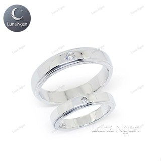 Luna Ngen แหวนเงินแท้ 925 ฝังเพชรสวิส(CZ) แหวนคู่รัก