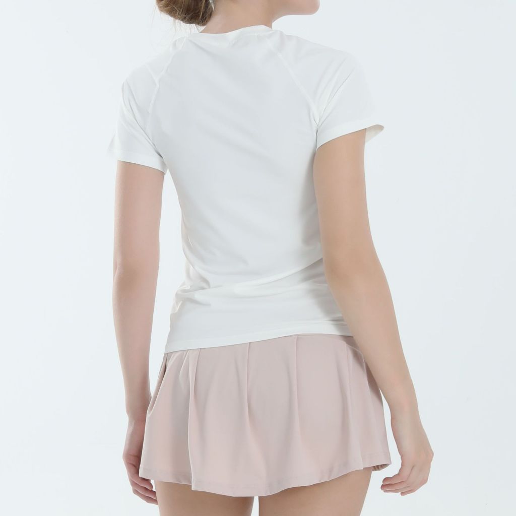 FitYoga โยคะสวมใส่ผู้หญิงฤดูร้อนกีฬาด้านบนระบายอากาศแขนสั้นเสื้อยืดด้านนอกสวมใส่วิ่งออกกำลังกายสวมใส่ - รูปที่ 2