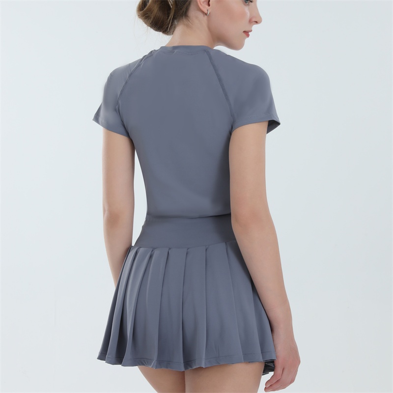 FitYoga โยคะสวมใส่ผู้หญิงฤดูร้อนกีฬาด้านบนระบายอากาศแขนสั้นเสื้อยืดด้านนอกสวมใส่วิ่งออกกำลังกายสวมใส่ - รูปที่ 5