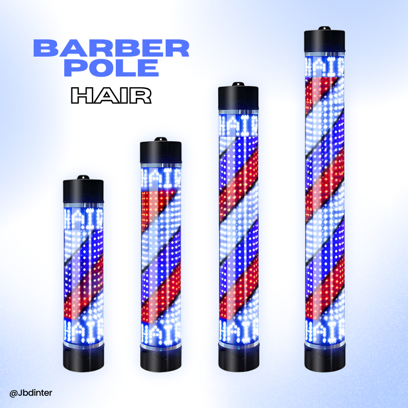 JBD INTER ไฟหมุน ไฟหมุนร้านตัดผม ไฟหมุนร้านเสริมสวย ไฟLED ตัวหนังสือHAIR มี4ขนาด60/90/120/150cm ราคา ถูกที่สุด ดีลบีเคเค