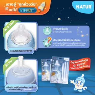[NEW] NATUR เนเจอร์ INFINIT ชุดอะไหล่ หลอดหัดดูด ขวดนม อินฟินิท แพ็ก 5 ชิ้น