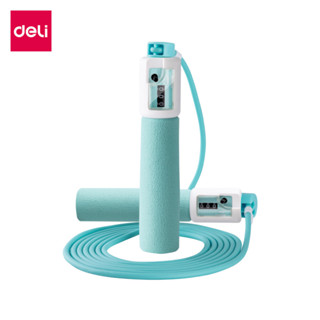 Deli เชือกกระโดด ที่กระโดดเชือก วัสดุ PVC เช็อกกระโดดไร้สาย …