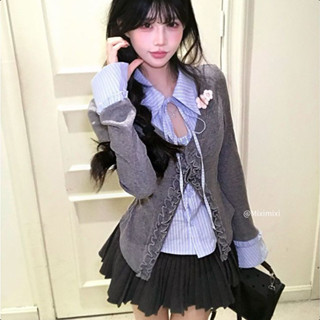 SIAM CURATEDเสื้อสไตล์เกาหลี ✨ เอวเข้ารูปเพรียวลม ดีไซน์สองช…