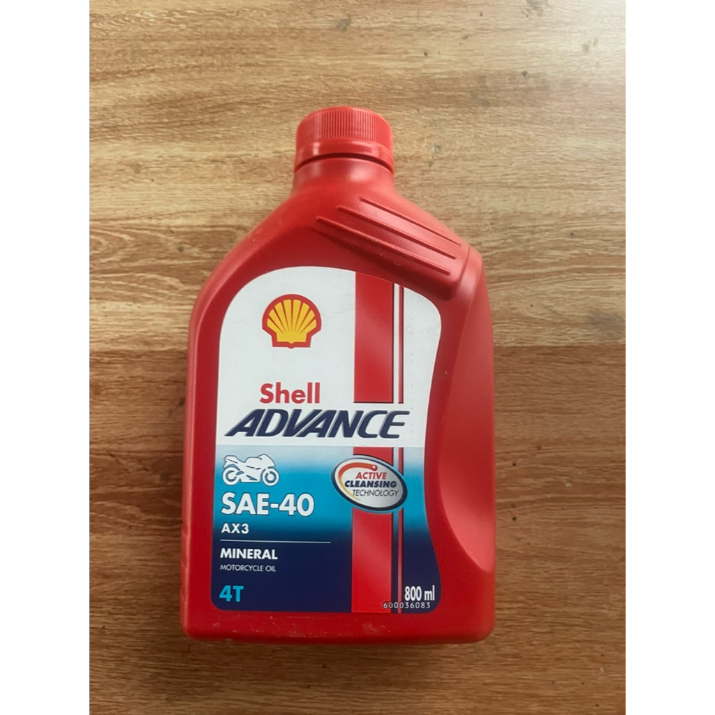 น้ำมันเครื่อง Shell Advance AX3 4T 0.8ลิตร SAE-40 สำหรับเครื่องยนต์เบนซิน
