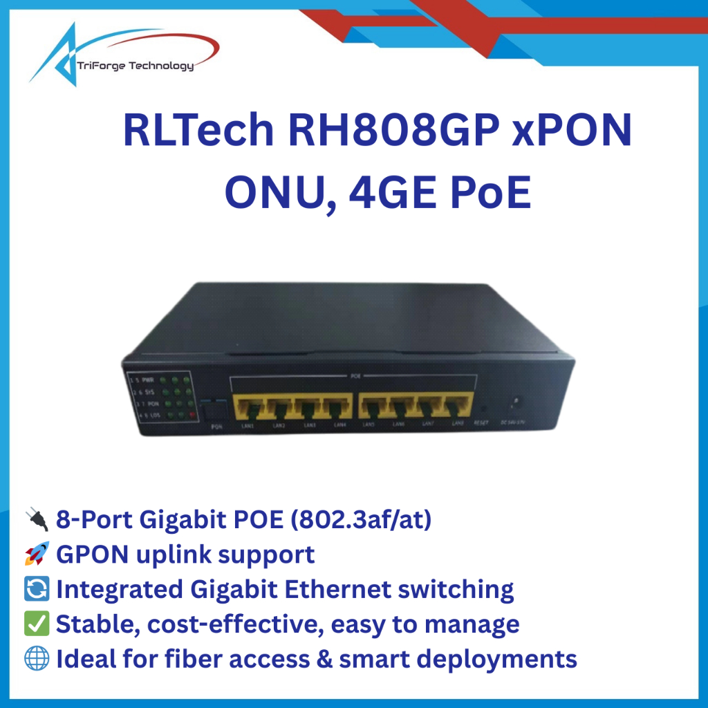 RLTech RH808GP xPON ONU, 4GE PoE