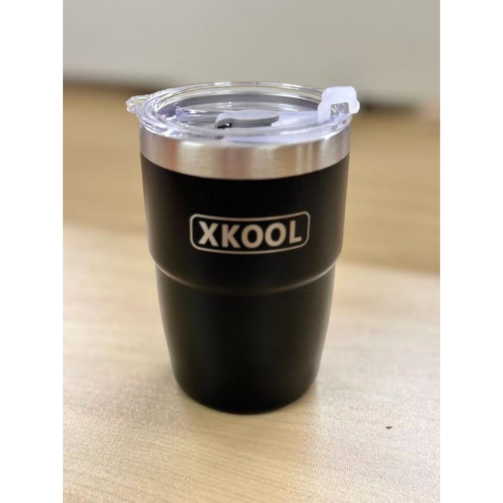 Xkool แก้วกาแฟ แก้วขนาด 8oz/237ml สีพื้น เก็บอุณหภูมิความเย็น,ร้อน สแตนเลส304ไม่มีรอยต่อ ไม่มีไอน้ำเกาะ