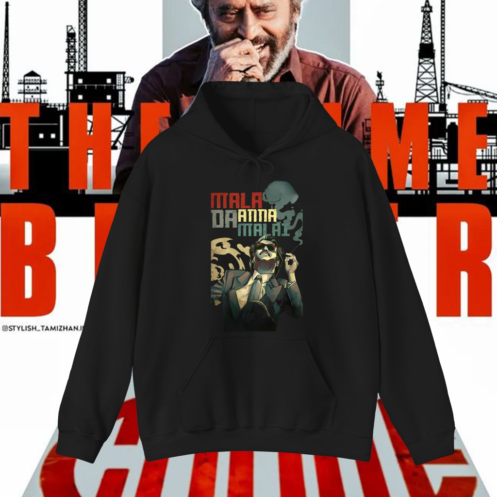 Hoodies BAJU RAJINI Movie COOLIE Graphic เสื้อฮู้ด SUPER STAR Rajinikanth เหมาะสำหรับทั้งชายและหญิง