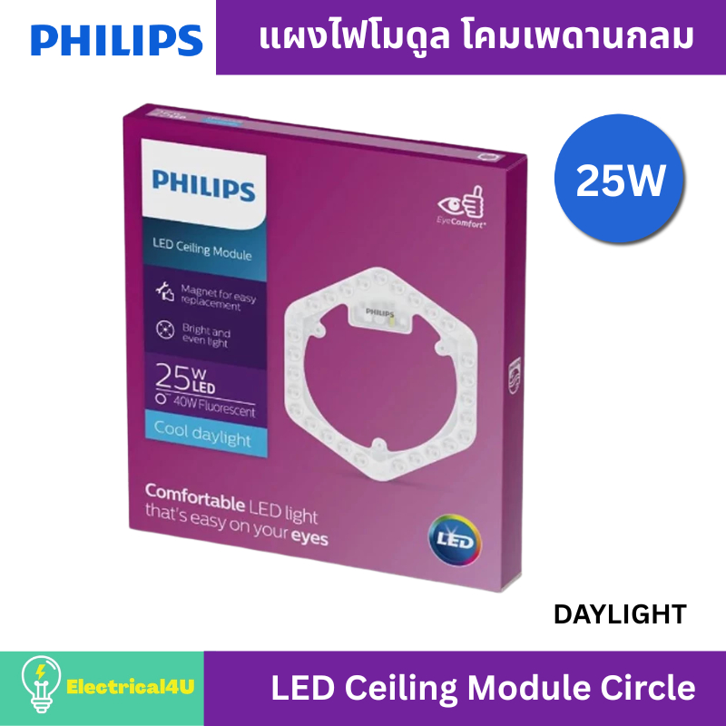Philips แผงไฟโมดู โคมเพดานกลม ฟิลิปส์ LED Ceiling Module Circle 25W