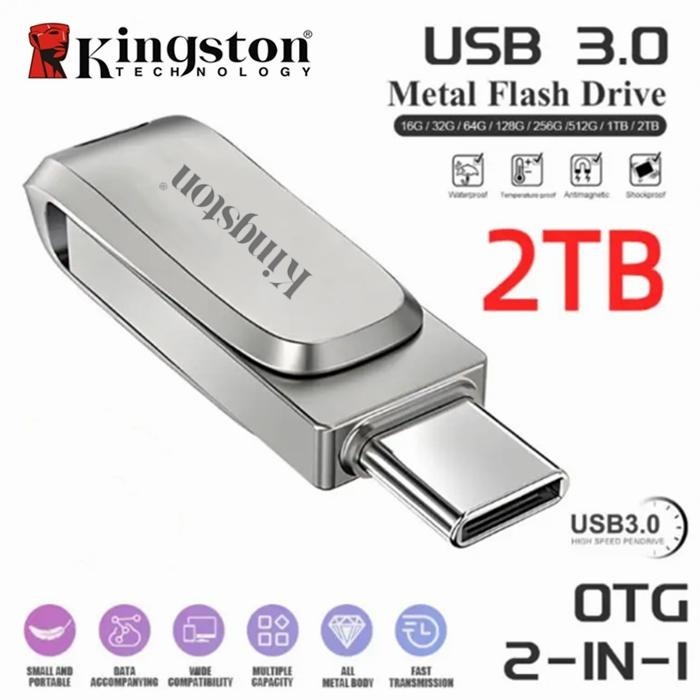 แฟลชไดร์ฟ 2TB 3 ใน 1 OTG USB Type C/Micro 1TB 512gb 256gb High Speed Pen Drive