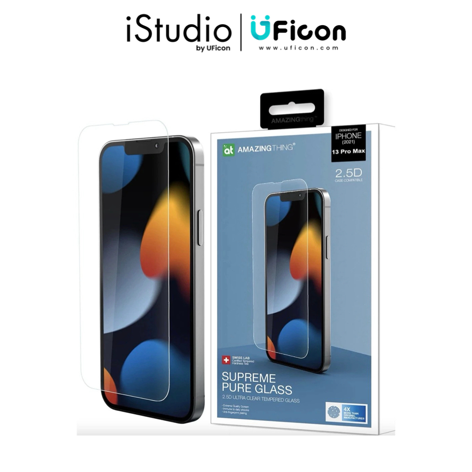 ฟิล์มกันรอย : Amazingthing Screen Protector for iPhone 13 Pro Max (6.7 inch) 2.5D Supreme Pure Glass