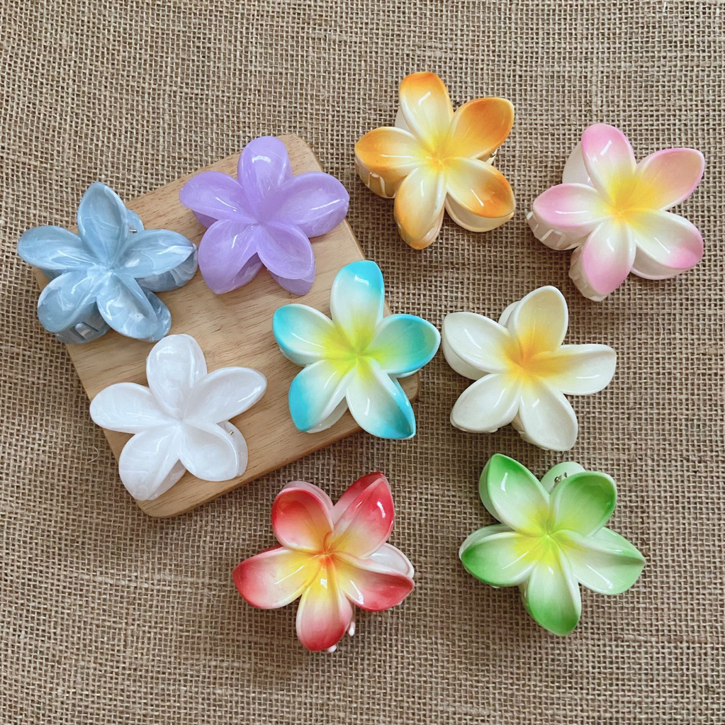 [7.5/8cm] กิ๊บหนีบผมอะคริลิคลายดอกลีลาวดี ราคาต่อ1ชิ้น พร้อมส่งจากไทย