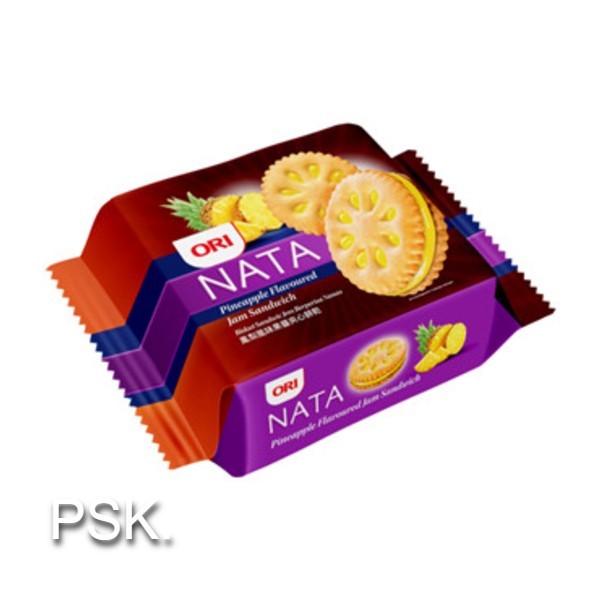 บิสกิตสอดไส้แยม 102g (ตรา ORI) นำเข้าทางประเทศมาเลเซีย