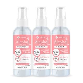 [Hot Item] VIDA SPRAY ALCOHOL FLORAL FRESH 75% 60 Ml. 3 ขวด