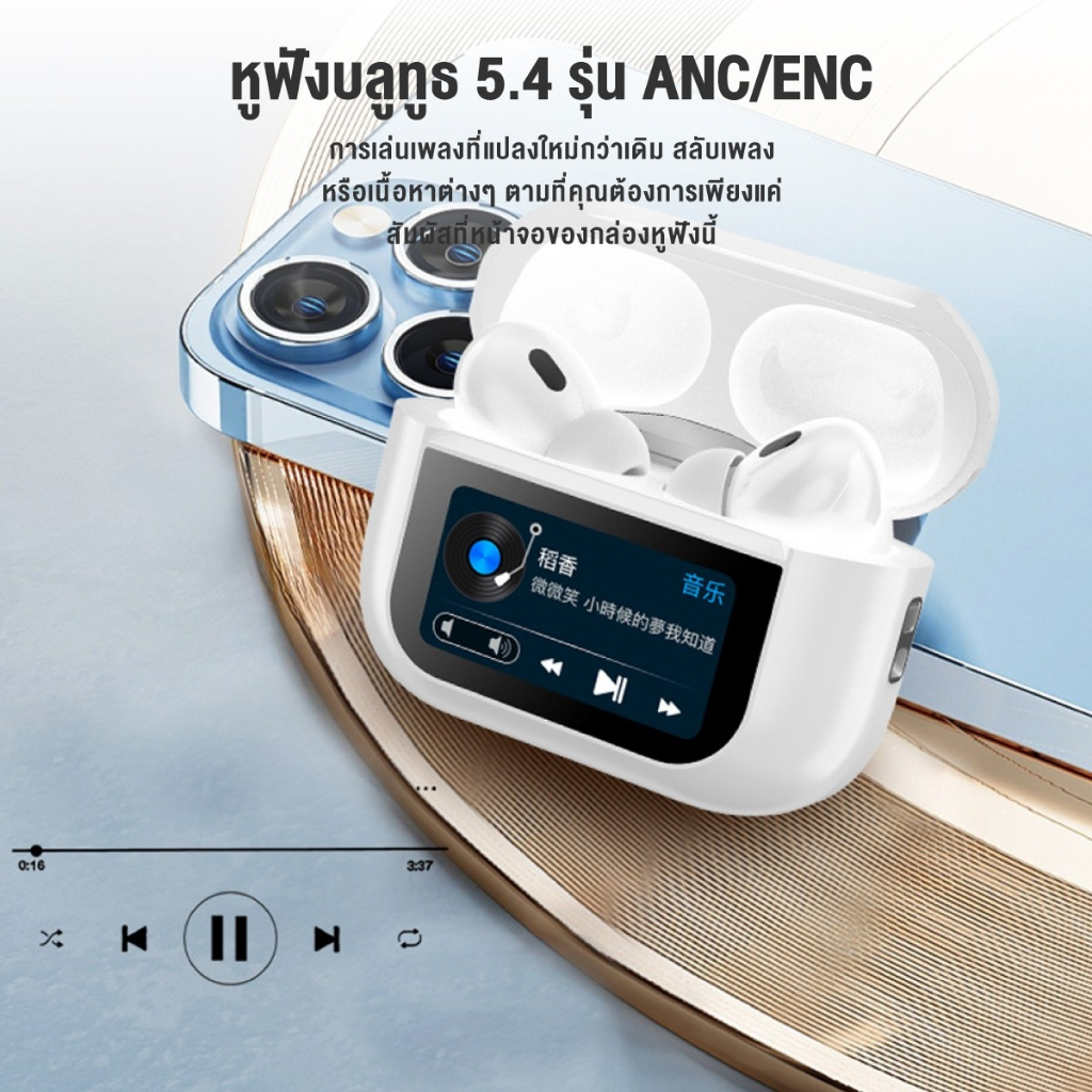 หูฟังบลูทูธ ANC A9 PPO ตัดเสียงรบกวน หน้าจอLCD หูฟัง bluetooth 5.4 ระบบสัมผัส​ ห