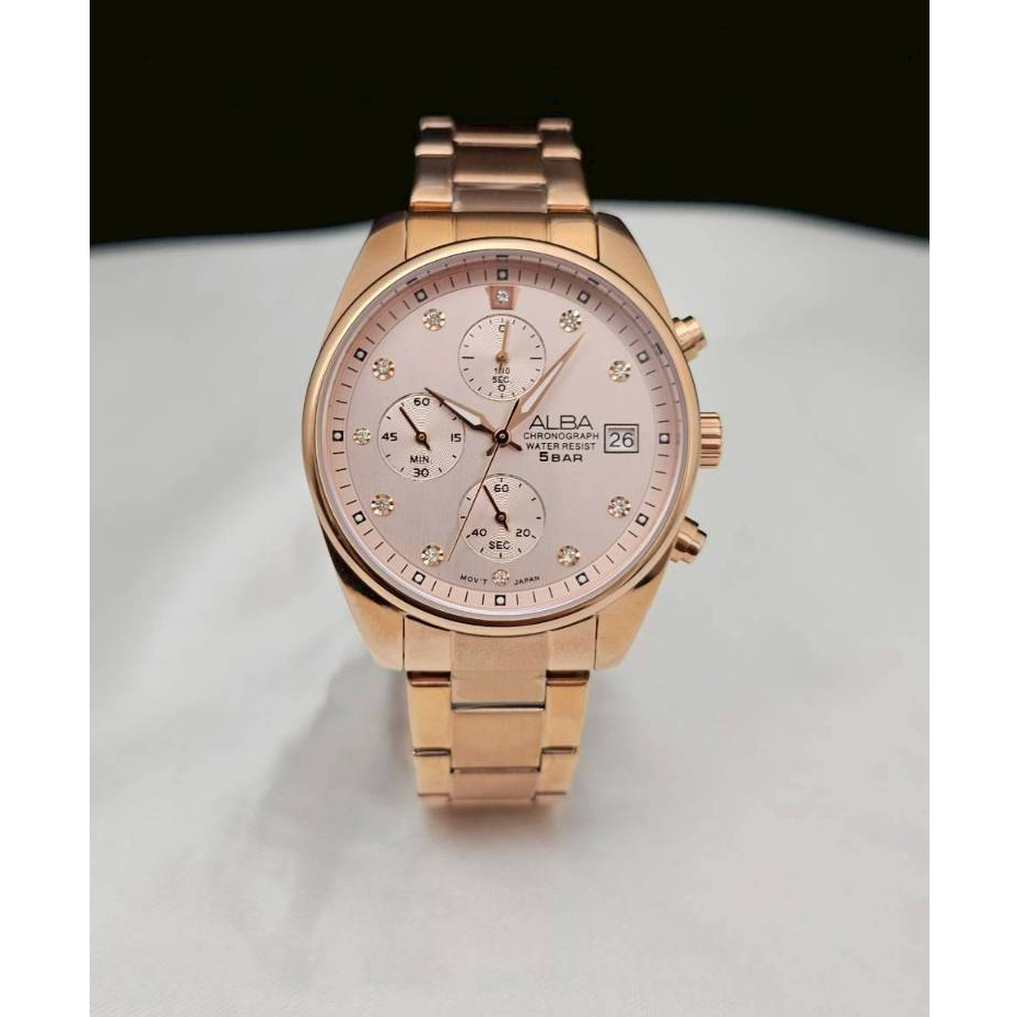 นาฬิกาผู้หญิง ALBA  Japan รุ่น AM3212x1 ระบบควอตซ์ จับเวลา คริสตัลจาก SWAROVSKI รับประกัน1ปี